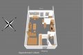 3D-Modell Apartment Utkiek Appartementvermittlung Süderdün Sankt Peter-Ording